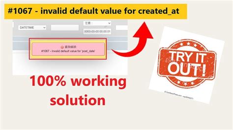 Result error code 1067 -invalid default value for &39;id&39;, as follows Solution Reason analysis Because it is the main key or self -increase, the default 0 conflicts with it, we need to use Zerofill. . Error 1067 mysql invalid default value
